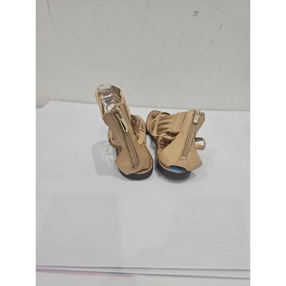 Sam Edelman "Glenda" Gladiator Sandal - Women's Size 6.5M Beige Tan Flats - Picture 4 of 9